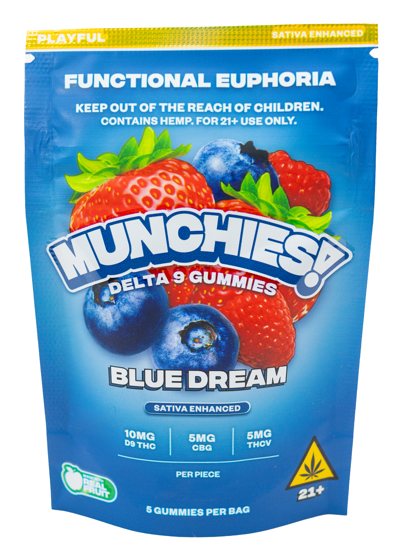 Munchies Functional Euphoria D9 gummies 5pc Blue Dream Sativa
